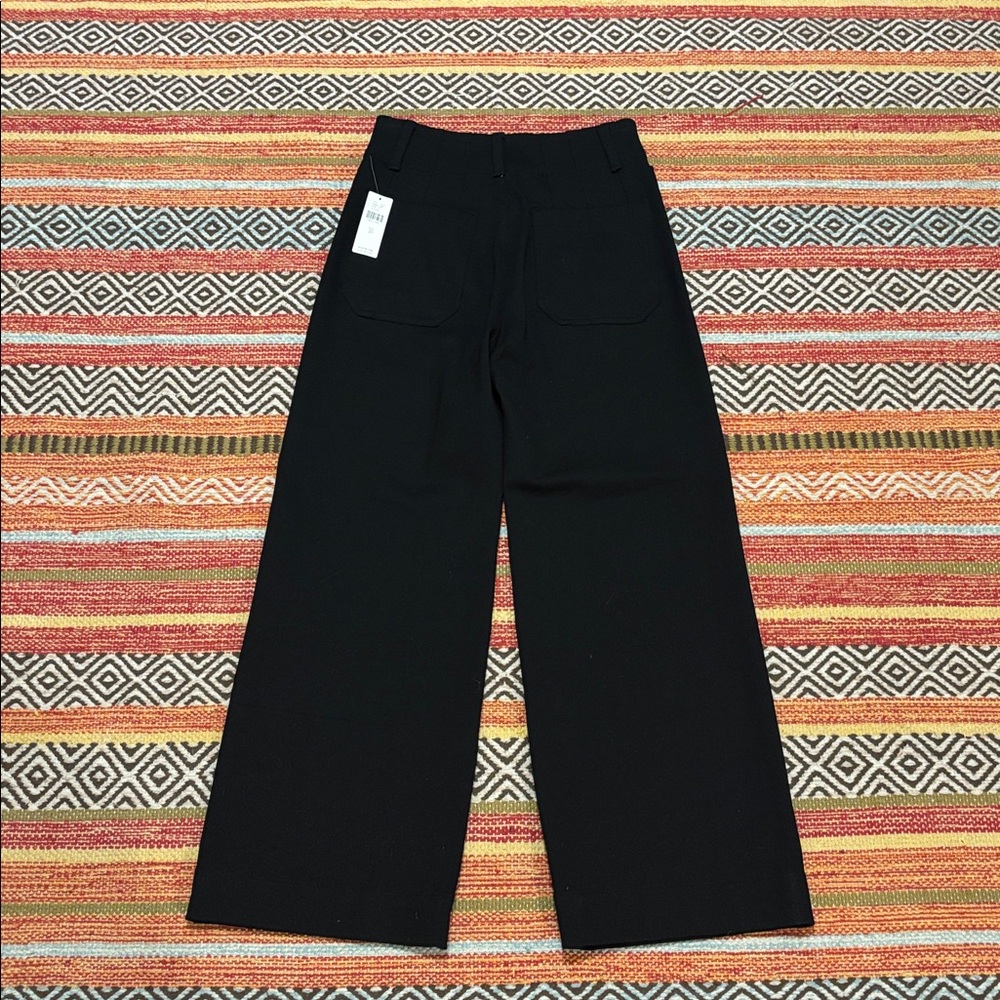 Maeve Anthropologie Colette Black Magic Fabric Cropped Wide Leg Pants NWT 25 - Picture 4 of 4